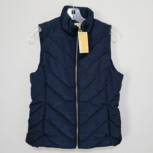 NWT MICHAEL Michael Kors Puffer Vest Size S Navy Blue
